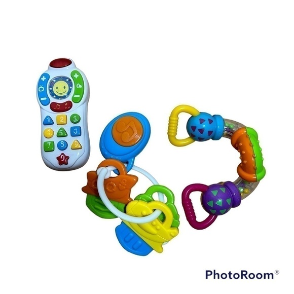 Baby Toy Bundle TV Remote Car Keys Rattle Teething Fisher Price - Picture 1 of 4